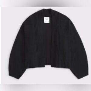 Abercrombie & Fitch Barrel Sleeve Non Closure Cardigan Sweater. Black. XS. NWT!